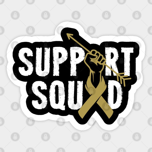 Support Squad Childhood Cancer Awareness Ribbon Sticker by ArtedPool
